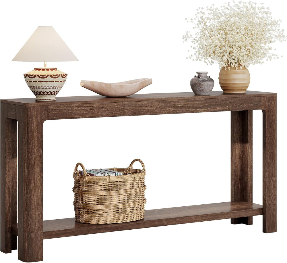 Tribesigns 63 Inch Entryway Console Table, 2-Tier Farmhouse Narrow Sofa Table...