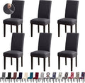 Chair Covers, Stretch Kitchen Dining Room Chair Covers Set of 6, Removable Washable Dining Chair Slipcovers for Home, Hotel, Banque