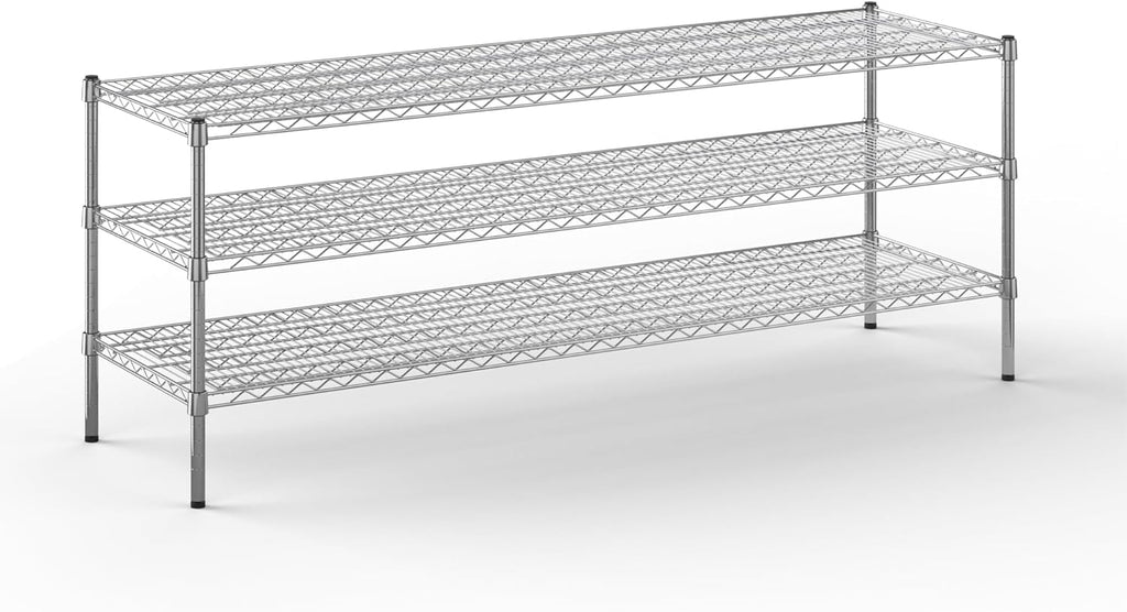 21" Deep x 72" Wide x 27" Height Wire Shelving Kit | 3-Tier | NSF Commercial Storage Rack Unit