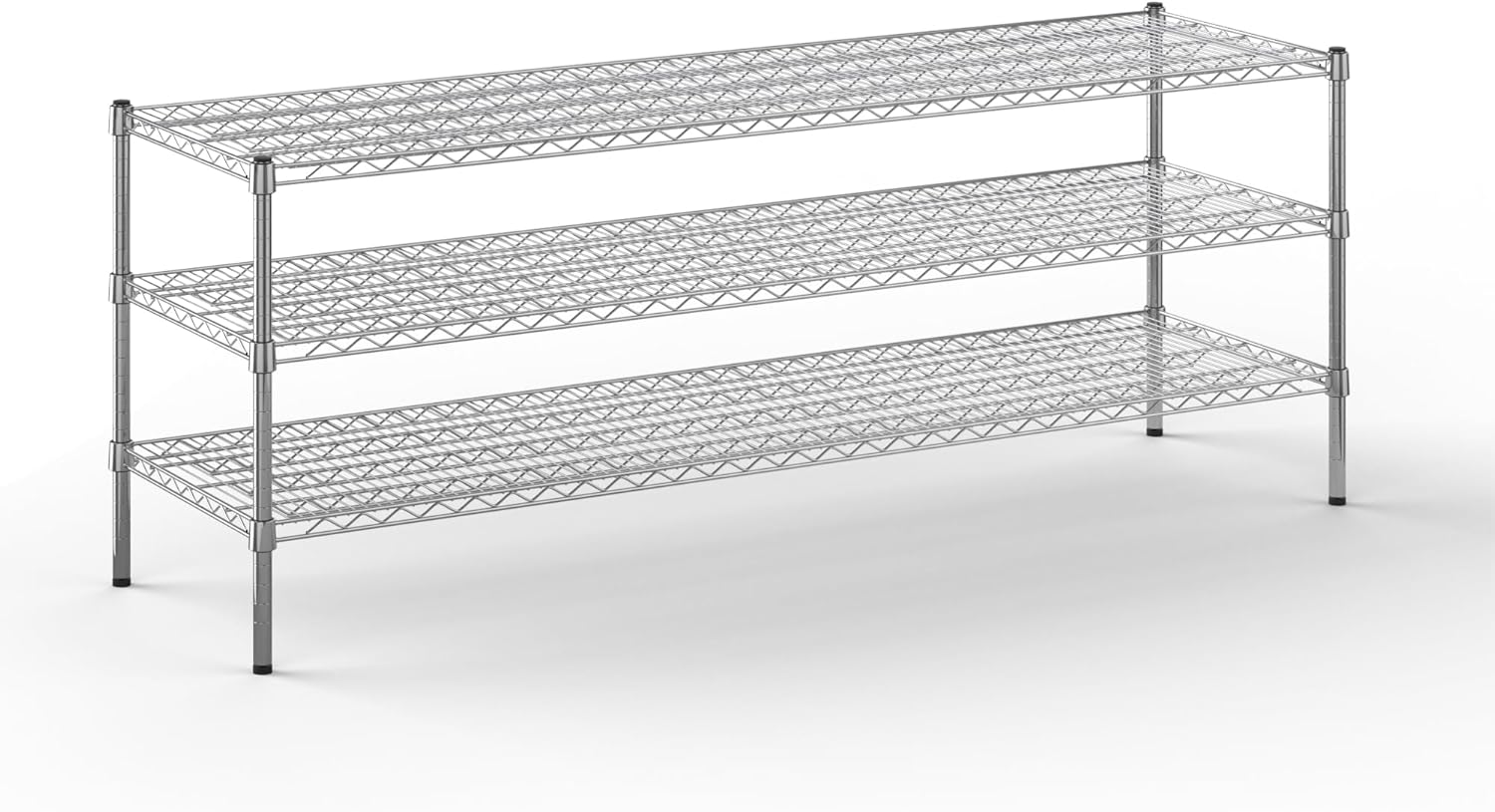21" Deep x 72" Wide x 27" Height Wire Shelving Kit | 3-Tier | NSF Commercial Storage Rack Unit