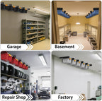 Heavy Duty Ceiling Storage Rack,Overhead Garage Storage Rack,Powder Coated Tote Storage Racks for Garages, Sheds, Storerooms (6 PCS, for 5 Bins)