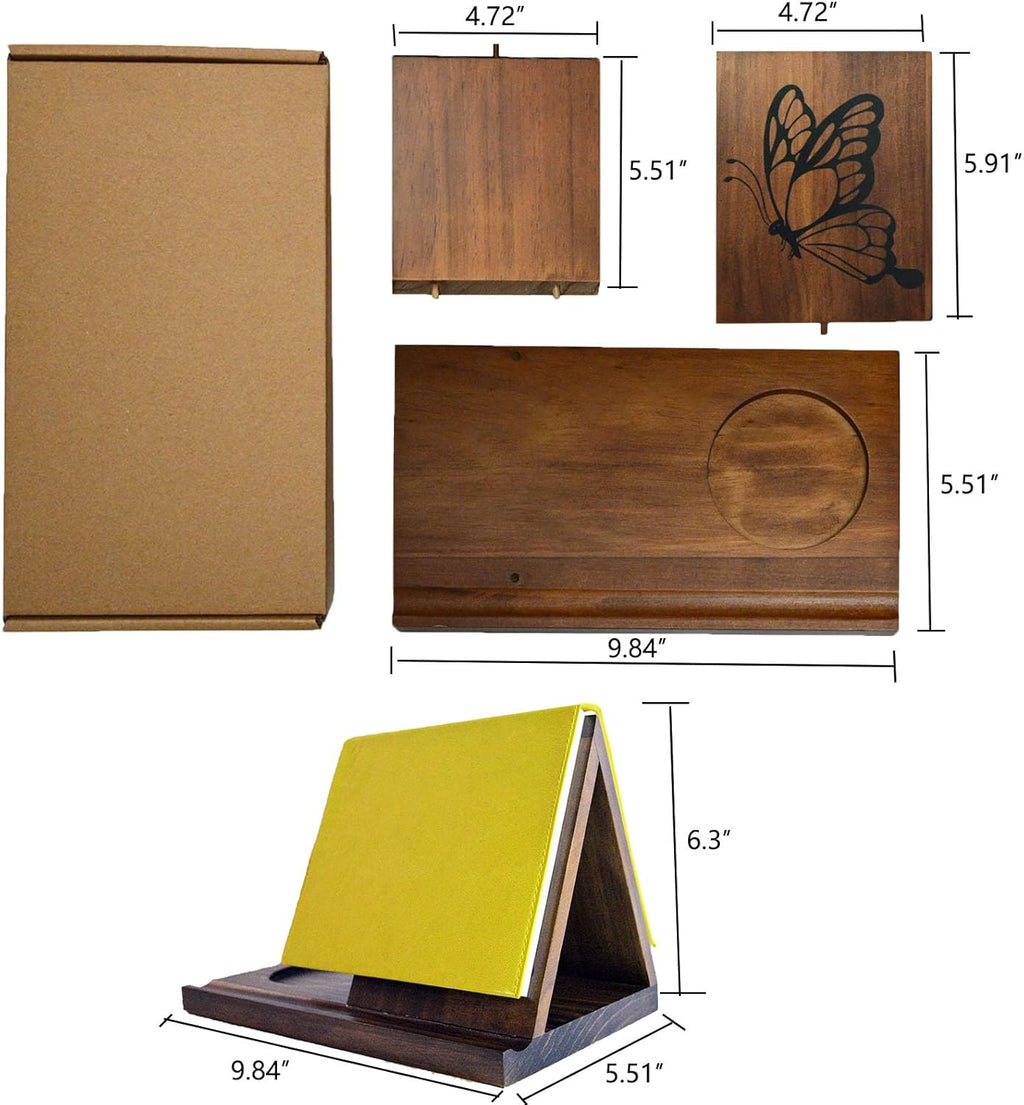 Triangle Book Holder, Book Nook Reading Valet, Book Rest Stand for Book Lovers Birthday Gifts, Christmas Gifts Wood Book Valet for Book Lovers