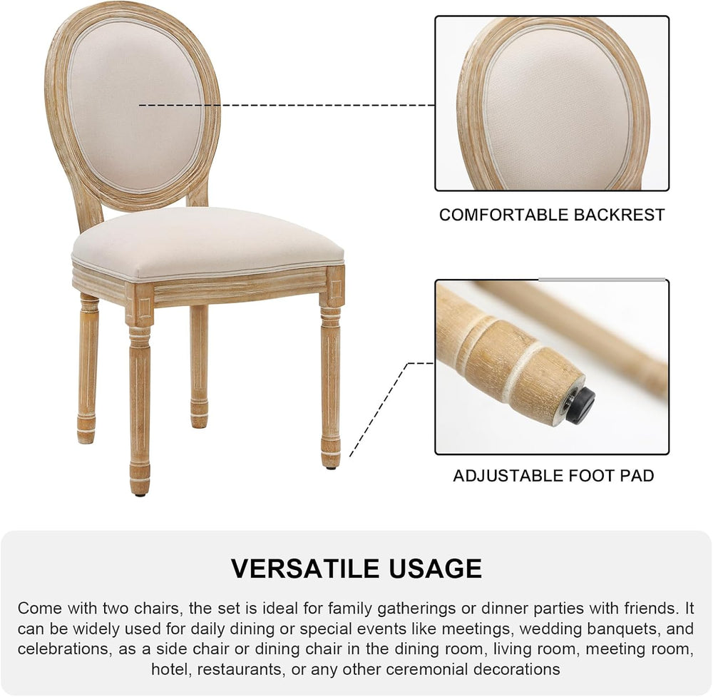 Furnimart French Country Vintage Dining Chairs Set of 8 Farmhouse Dining Chai...