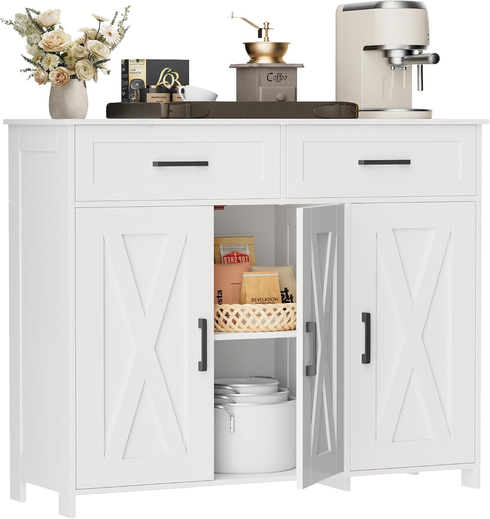 Coffee Bar Storage Cabinet with Drawers, Kitchen Buffet Cabinet