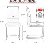 AZmac Modern Leather Dining Chairs Set of 6,Armless Kitchen Chairs,Dining Room Chairs with Upholstered Padded Seat and Sturdy Chrome Legs for Dining Room,Kitchen (Set of 6, Warm Grey)