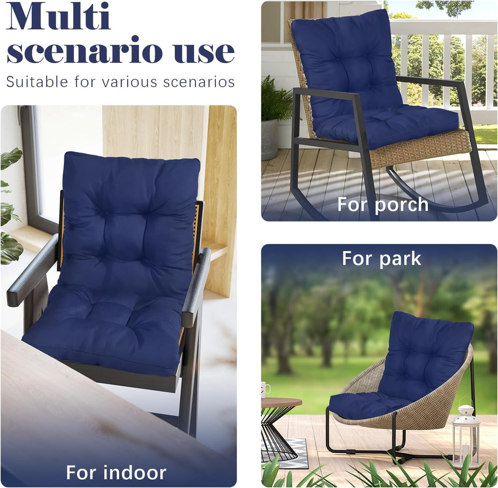 Wicker Chair Cushions for Outdoor Furniture,Floral Outdoor Chair Cushion