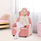 INFANS Kids Sofa with Footstool, 2 Seat Toddler Upholstered Couch, Children Armrest Chair Lounge for Nursery Kindergarten Kids Room Boys Girls, Sturdy Wood Construction Velvet Surface (Rabbit)