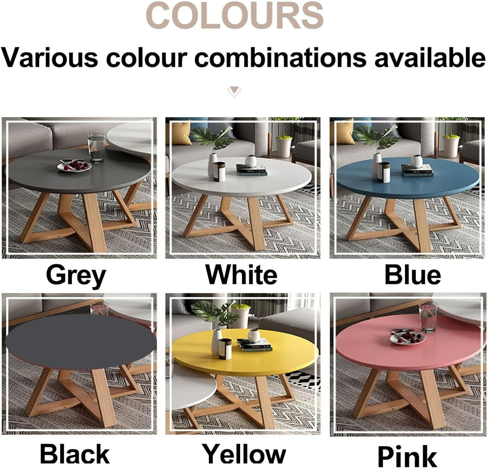 Torzk Round Coffee Tables for Living Room Modern and Minimalist Side Table wi...