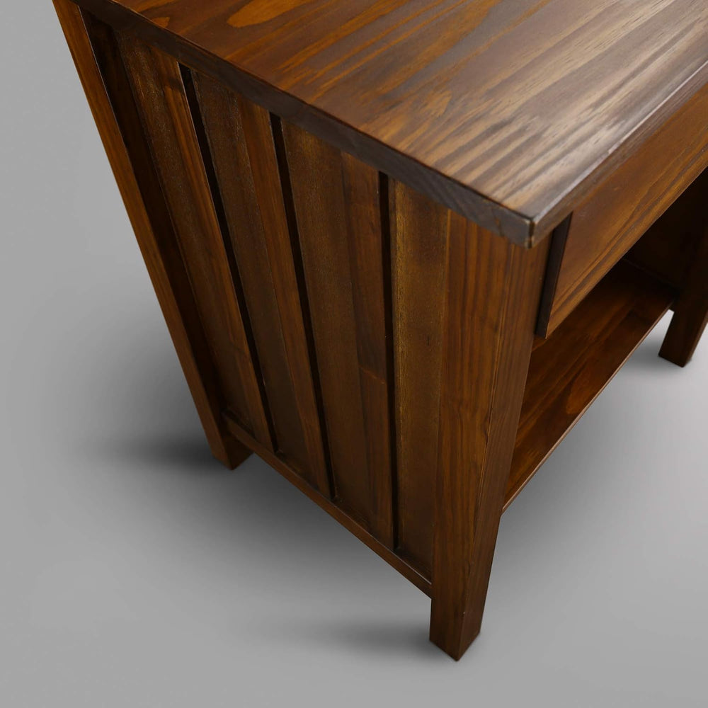 Casual Home Vanderbilt Nightstand with USB Ports-Warm Brown