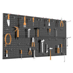 TORACK 4-Pack 12x24 inch Metal Pegboard Panels for Wall, Garage Tools Pegboard for Workbench, Modular Peg Board, Tool Organizer Board for Pegs(Black)