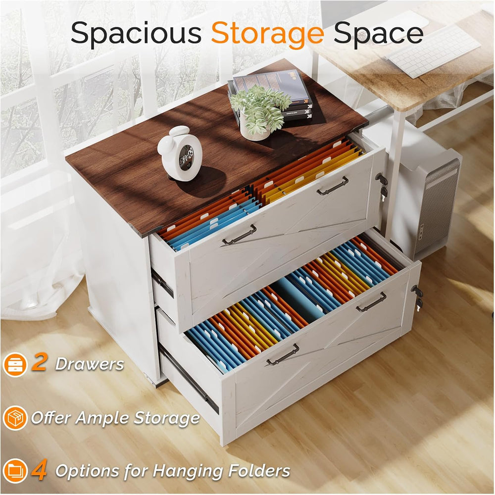 VINGLI 2 Drawer File Cabinet with Lock, Home Office Filing Organizer, for Let...