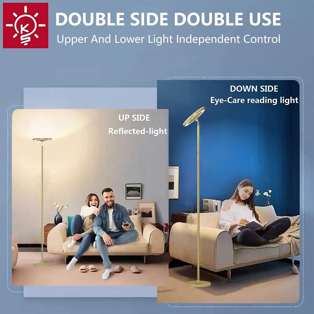 Keepsmile Gold Double Side Lighting Floor Lamp with Remote Smart App 36W