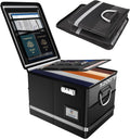 Fireproof Document Box,5200°F File Organizer Box with Lock,Foldable Filing Organizer Cabinet, Portable Safe Storage for Hanging Letter/Legal Folder,Black