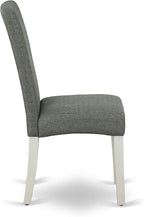 East West Furniture LGDR5-LWH-07 5 Piece Kitchen Table Set for 4 Includes a Rectangle Butterfly Leaf Dining Table and 4 Gray Linen Fabric Upholstered Chairs, 42x84 Inch, Linen White