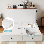 BALUS Full Size Murphy Bed, Murphy Cabinet Bed with USB Charging Station & Storage Drawers, Full Murphy Cabinet Beds for Living Rooom, Apartment, Home Office, Bedroom, No Mattress-White