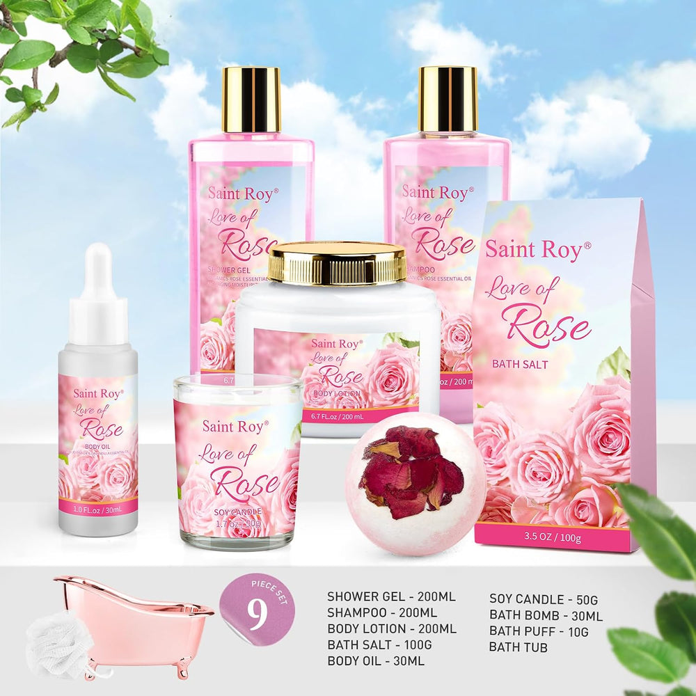 Spa Gifts for Women Rose Spa Gifts Bath and Body Gift Basket Set Care Kit