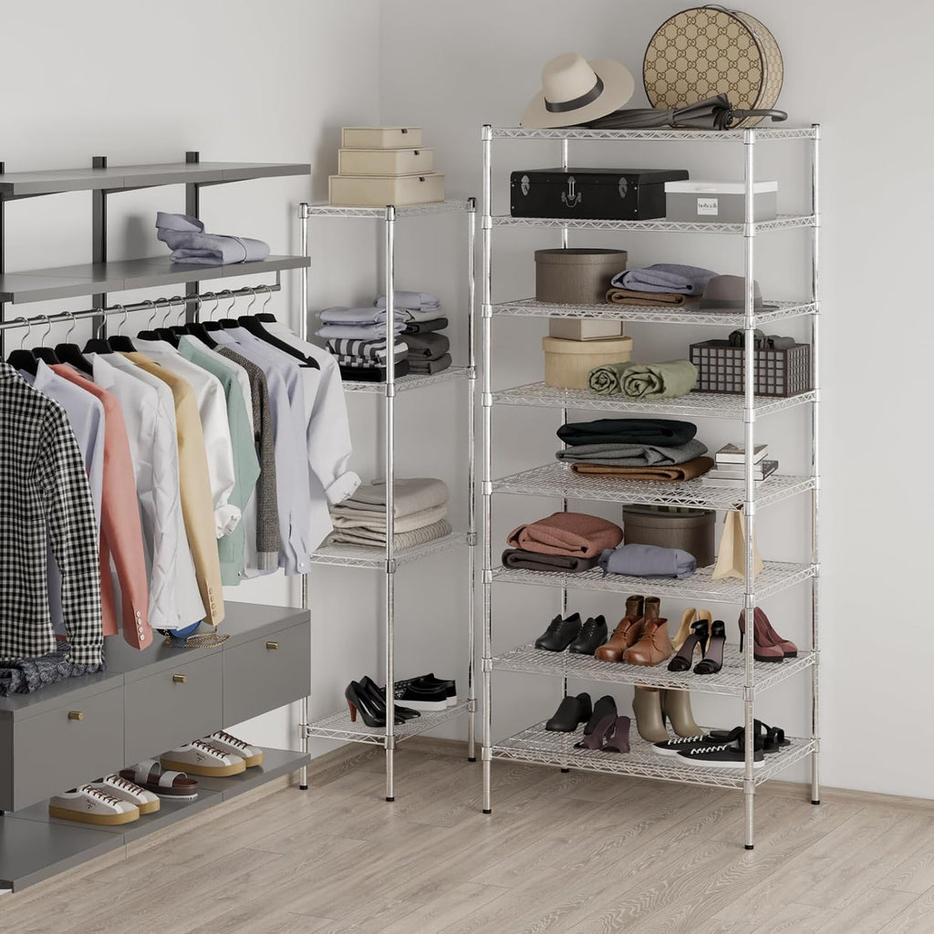 24" Deep x 36" Wide x 86" Height Wire Shelving Kit | 8-Tier | NSF Commercial Storage Rack Unit