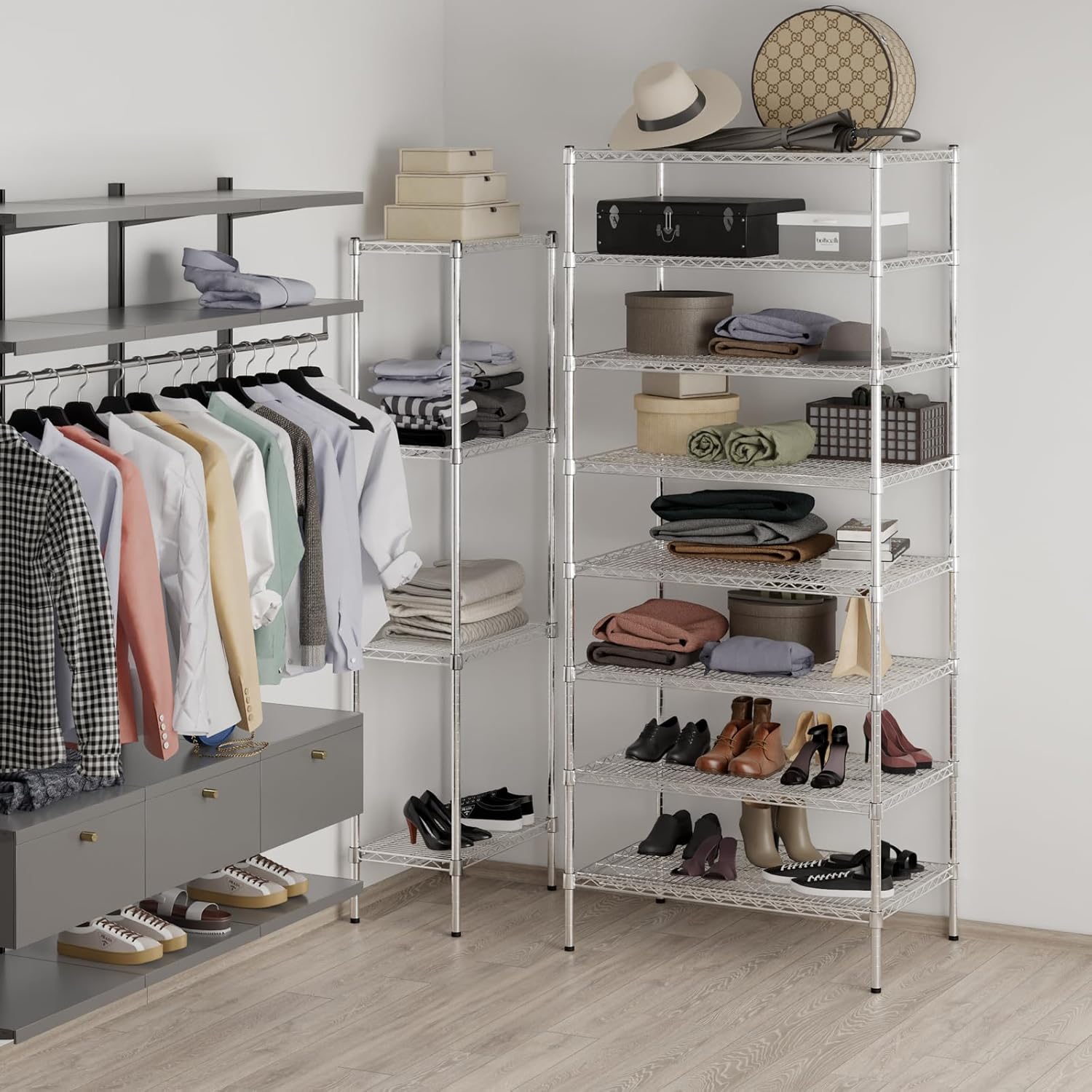 24" Deep x 36" Wide x 86" Height Wire Shelving Kit | 8-Tier | NSF Commercial Storage Rack Unit
