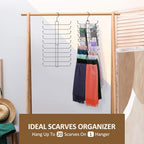 ZEDODIER Scarf Organizer Scarf Hanger for Closet, 2 Pack Rotatable Sturdy Hijab Holder Holds 40 Scarves, Space Saving Closet Organizers and Storage, Black
