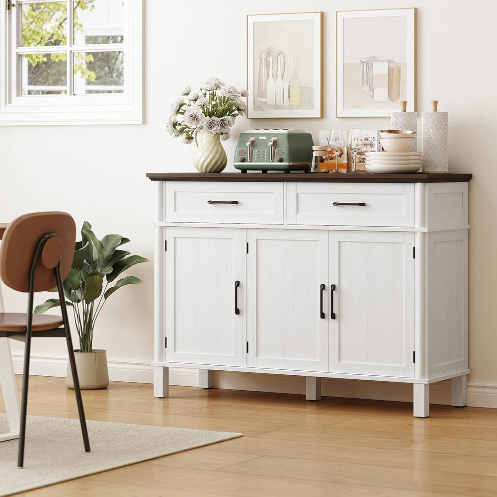 48 Inches Buffet Cabinet with Storage, Farmhouse Sideboard Buffet w/2 Drawers...