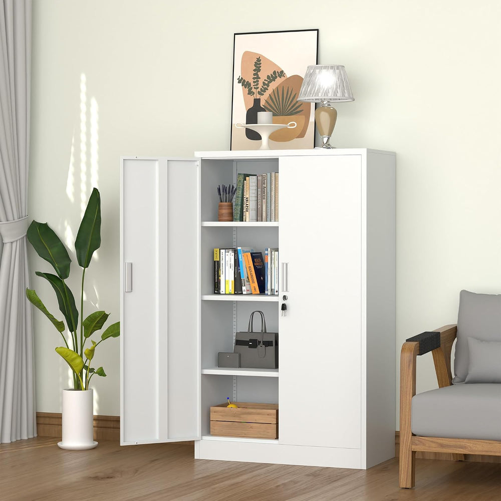 iJINGUR Metal Storage Cabinet with Locking Doors and Adjustable Shelves, 53.5...