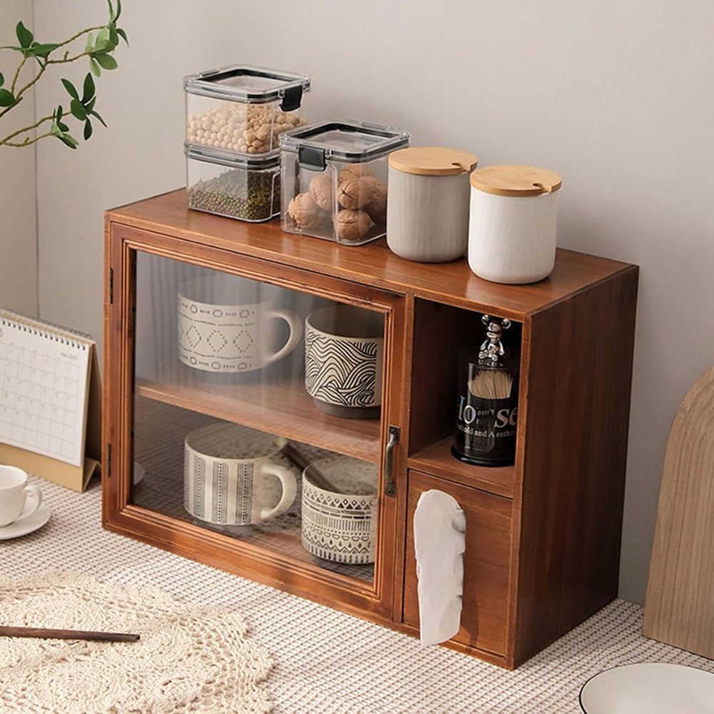 Gdrasuya10 Wooden Countertop Storage Cabinet Kitchen Small Pantry, Kitchen Co...