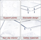 4 PCS Clear Plastic Drawer Organizer, Desk Drawer Divider Organizers and Storage Bins for Makeup, Jewelry, Gadgets for Kitchen, Bedroom, Bathroom, Office (9.0"x3.0"x2.2")
