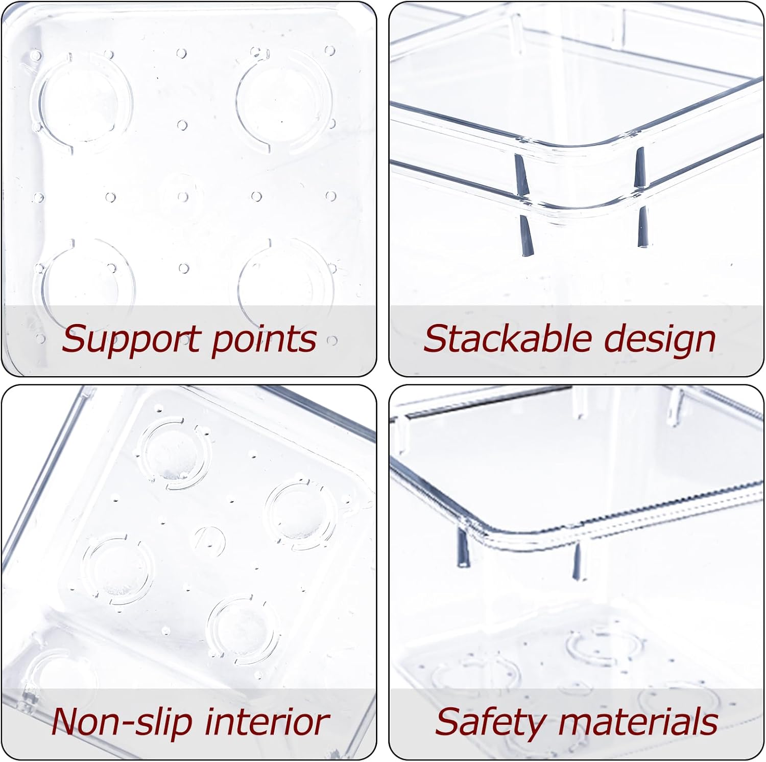 4 PCS Clear Plastic Drawer Organizer, Desk Drawer Divider Organizers and Storage Bins for Makeup, Jewelry, Gadgets for Kitchen, Bedroom, Bathroom, Office (9.0"x3.0"x2.2")