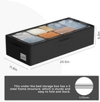 Under Bed Storage Bins Frame Storage Box Oxford Fabric Sturdy Underbed Container Foldable Stackable Large Capacity Clothes Organizer