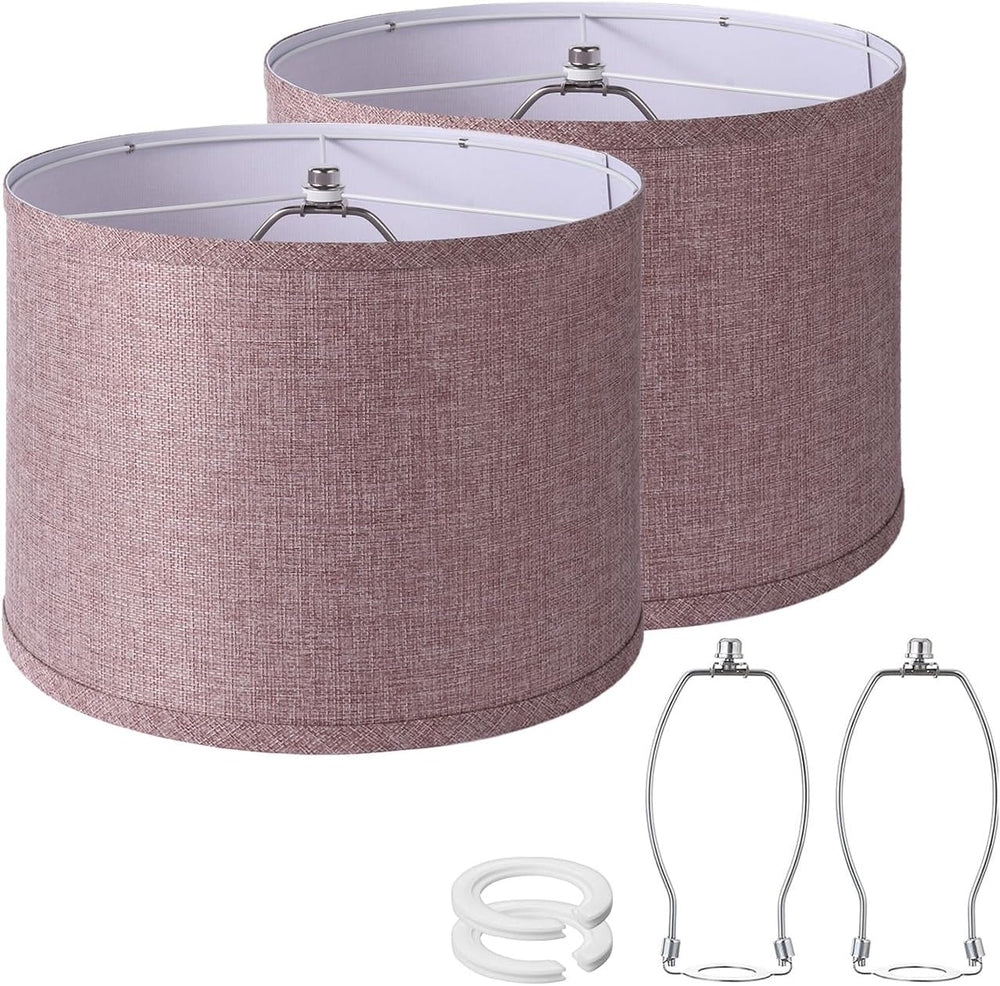 Drum Lampshades Set of 2, Fabric Lampshades for Table Lamps Floor Lamps, Medi...