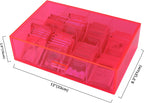 Acrylic Tea Bag Organizer and Storage Box Stackable Tea Bag Holder with Drawer for Countertop, Neon Pink