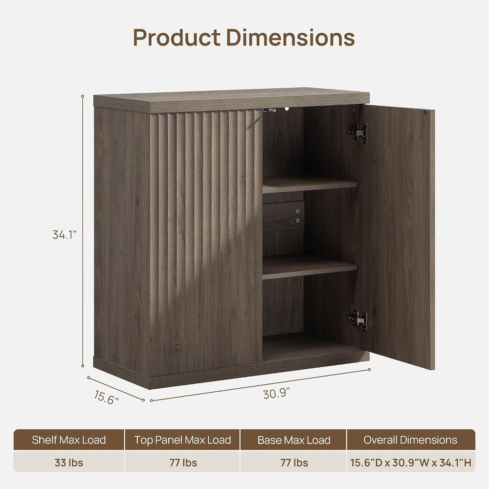 SICOTAS Buffet Cabinet with Storage Sideboard Cabinet with Doors & Shelve...