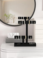 Bracelet and Necklace Holder,Velvet Jewelry Necklace Display Organizer Stand,bracelet Holder for Selling,Bracelet and Necklace Storage Tree (Style 2（Black）)
