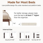 StorageWorks Large Under Bed Storage Containers with Handles and Label Holder, 2 Pack Ultra-thick Fabric Underbed Bins, Brown and White Stripes