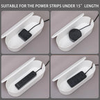 2 Pack White Cable Management Box, Plastic Cord Organizer Box Under Desk, Power Strips Hider for Home Office, Phone Charger, Electronics Wires, Surge Protector Cover Bin (Large)
