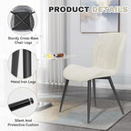 Dining Chairs Set of 4 Modern Velvet Dining Room Chairs Upholstered Dining Chairs with Thick Cushions Metal Legs Armless Back Chair for Kitchen and Living Room Cream