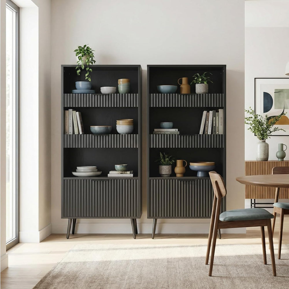 Bathroom Storage Cabinet Set of 2, 47.2" Wide 5-Tier Freestanding Pantry...