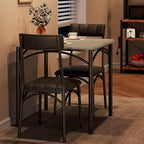 2-Person Dining Table Set (3 Pieces) - Square Kitchen Table with Upholstered Chairs | Ideal Small Space Dining Set for Apartments, Studios | Compact Kitchen Dining Set for 2 Adults/Kids