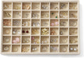 Large Jewelry Organizer for Drawer Insert Velvet Stackable Jewelry Trays for Earring Necklace Bracelet Ring Display (Beige, 48 Grids)
