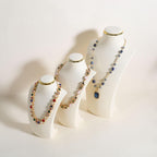 velvet necklace display stand, necklace display holder for selling, bust jewelry display, necklace mannequin display stand【Cream-Large】
