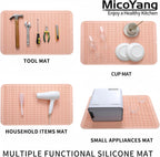 Silicone Dish Drying Mat for Multiple Usage,Easy clean,Eco-friendly,Heat-resistant Silicone Mat for Kitchen Counter or Sink,Refrigerator or Drawer Liner Pink 3XL 28 inches x 18 inches