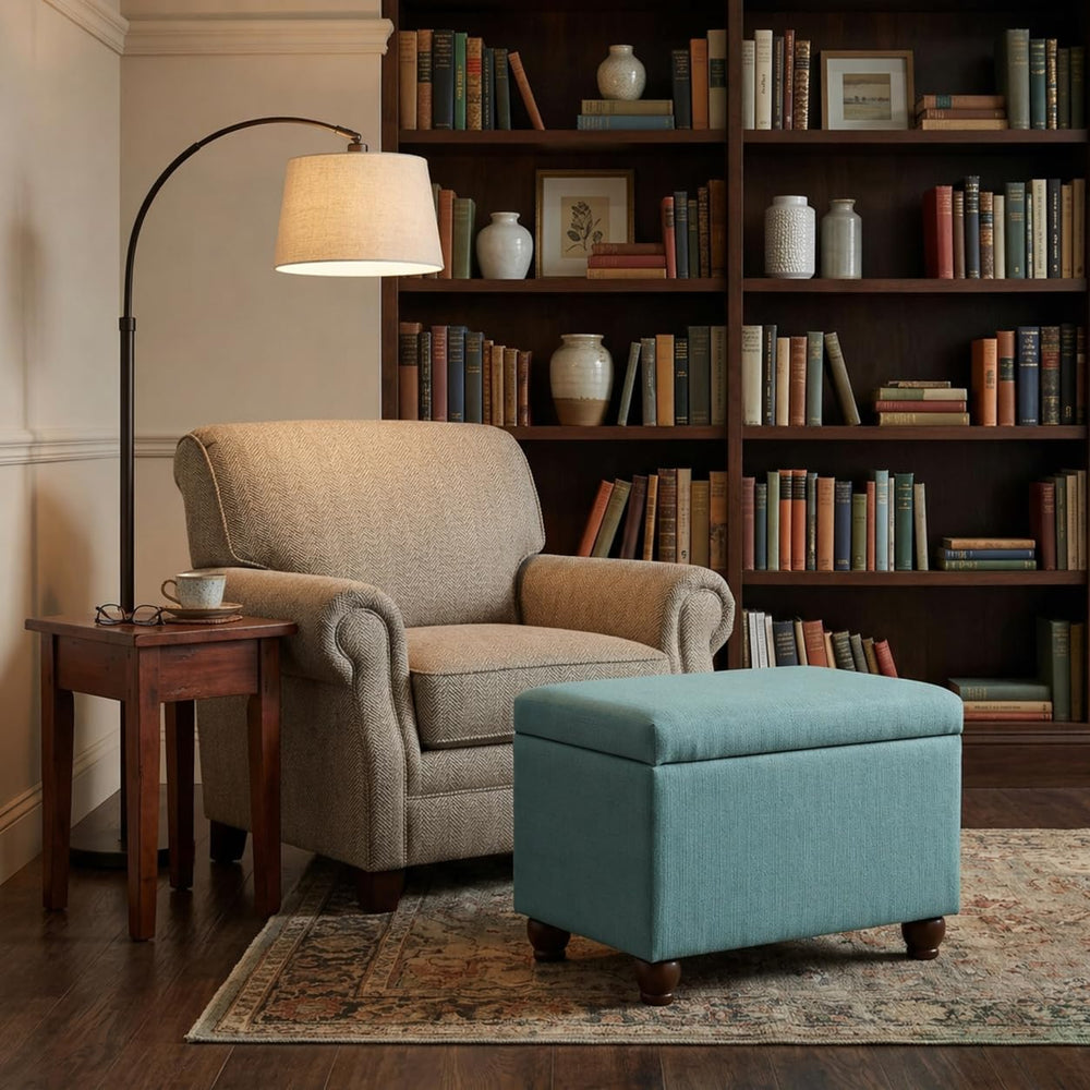 Spatial Order Home Decor | Upholstered MediumRectangular Storage Ottoman | Hi...
