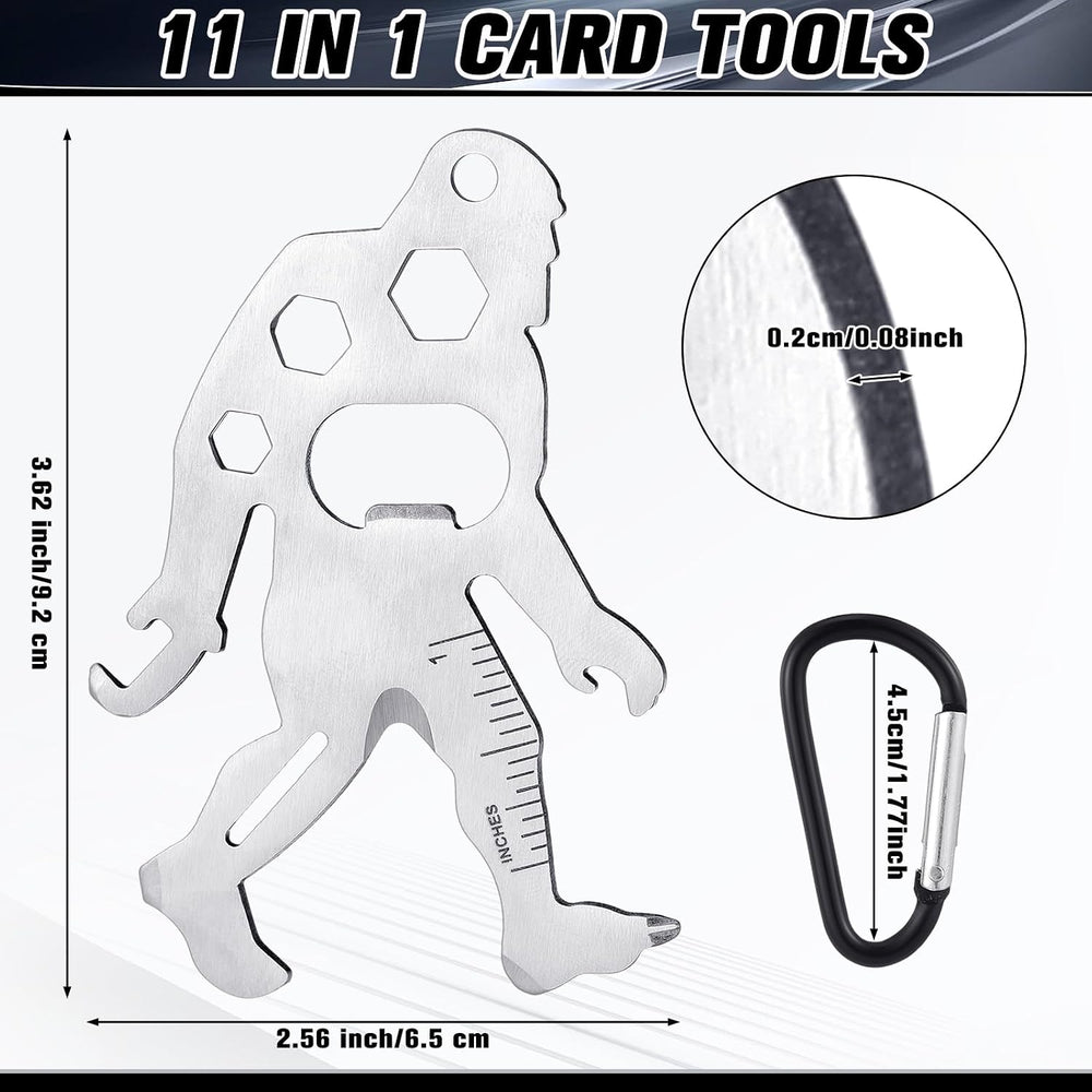 Cholemy 12 Pcs Bigfoot Credit Card Tool Novelty Christmas Men Gift, Silver
