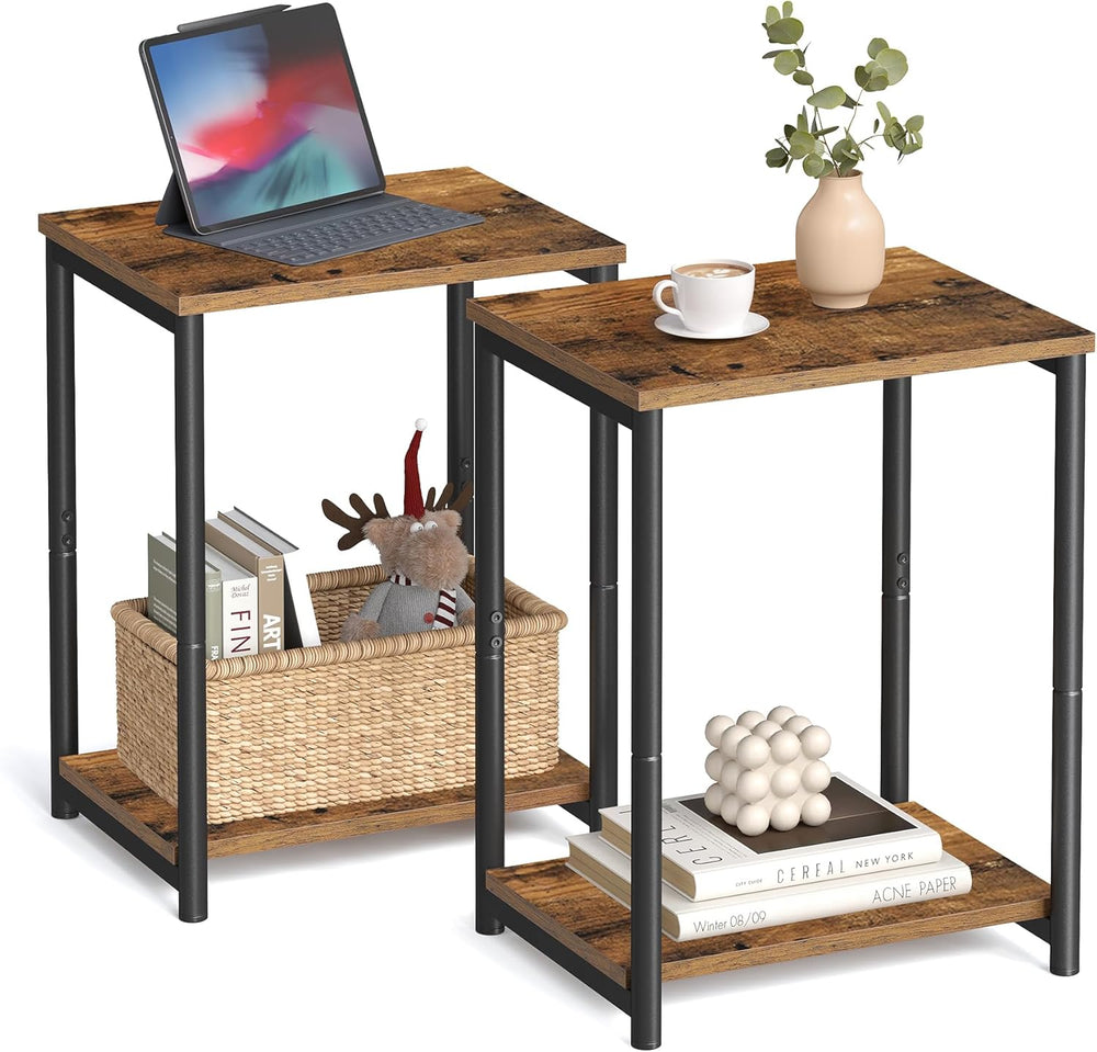 VASAGLE Side Tables Set of 2, Small End Table, Nightstand for Living Room, Be...