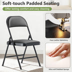 Folding Table and Chairs Set for 4, 5 Piece Card Table Set with 36" Square Foldable Table & 4 Padded Folding Chairs, Portable Indoor Outdoor Dining Table Set for Picnic, Camping, RV, Game Night, Patio