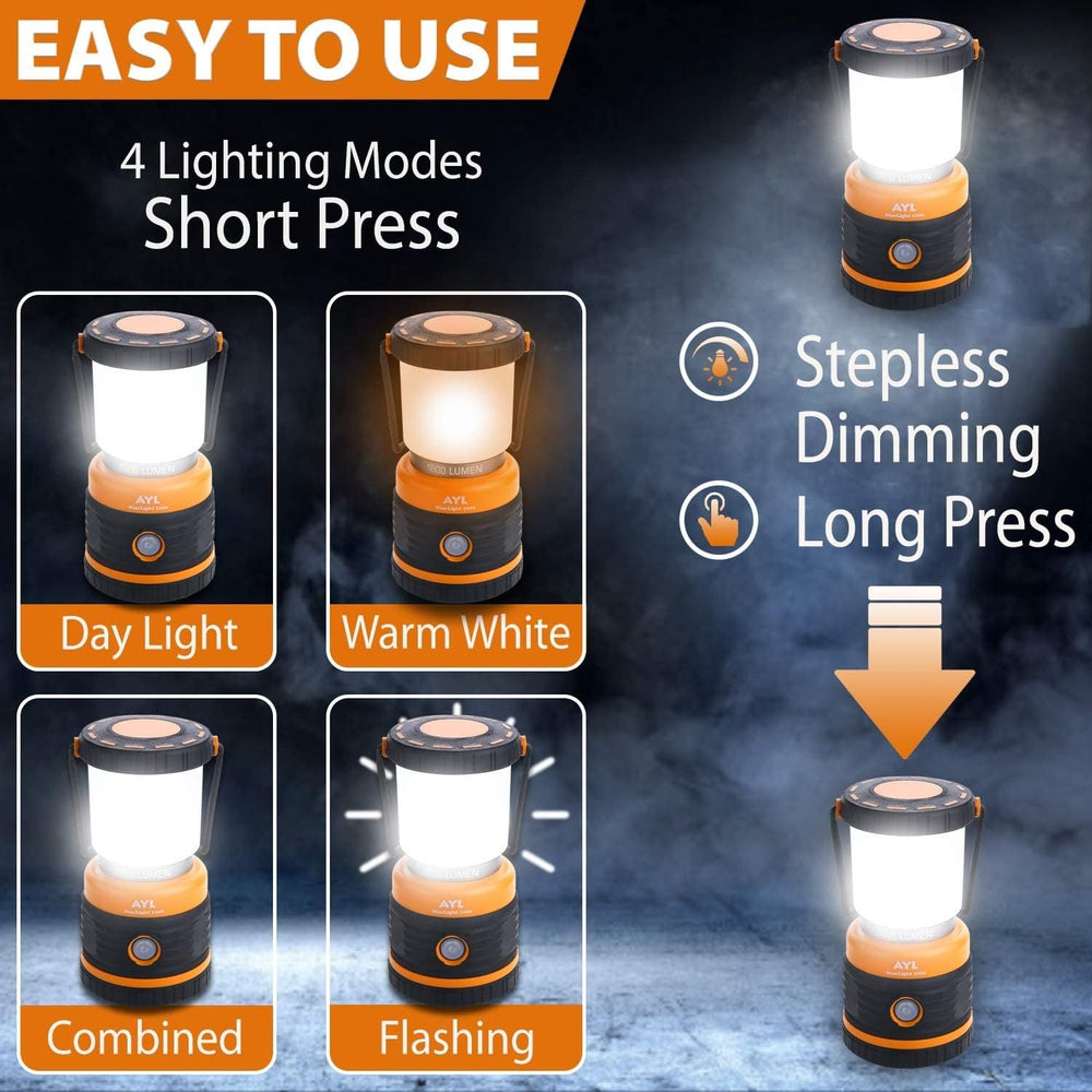 LED Camping Lantern Rechargeable, 1800LM, 4 Light Modes, 4400mAh Power Bank, ...