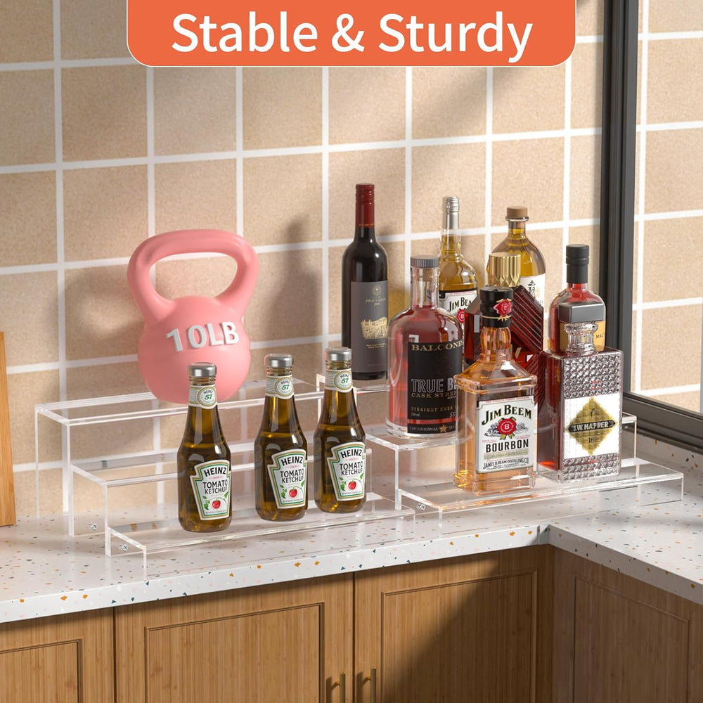 JUESHA 3 Tiers Bar Shelves for Liquor Bottles (Patent: D1076520S) | 15" ...