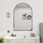 Arched Bathroom Mirror, 24X36 inch Arched Frameless Mirror, Arch Wall Mirror，Frameless Mirrors for Bathroom,Beveled Bathroom Mirror.