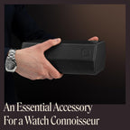 QWATCHBANDS Napa Leather Watch Case for Men - Watch Roll Storage Organizer & Watch Display - Six Slot Luxury Watch Box for Home or Travel - Mens 6 Watch Holder Case (Black Charcoal)