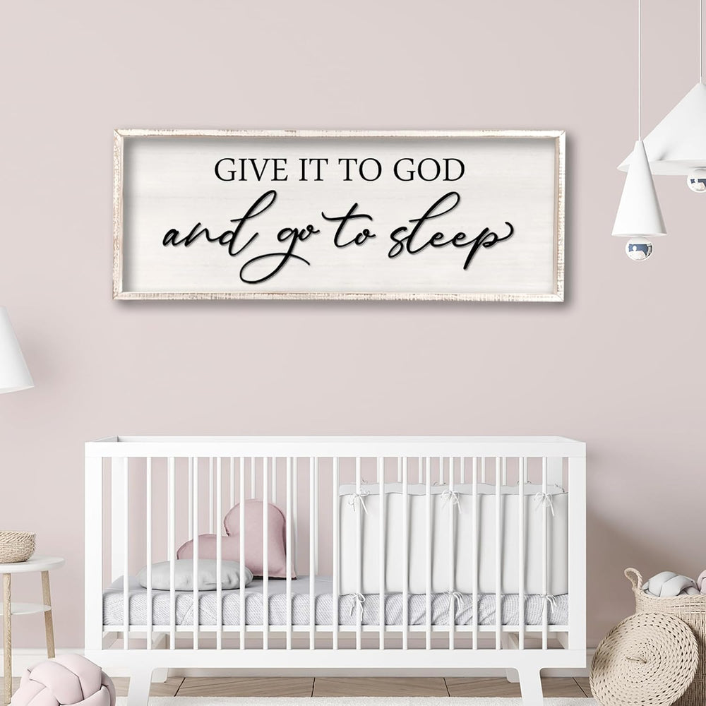 RLWangChao Give it to God and Go to Sleep Sign Wall Decor 40" X 15"...